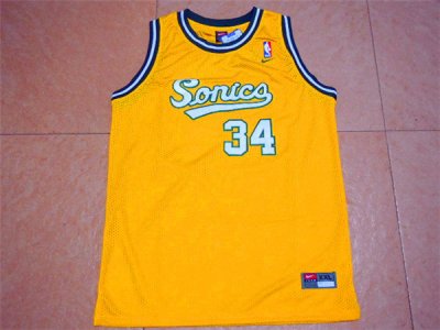 Maillot De Basket Seattle Supersonics Ray Allen 34 Engrener Retro Blanc